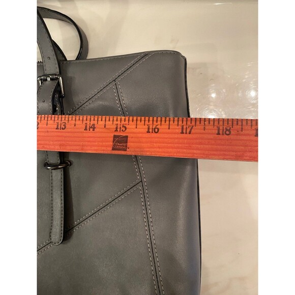 Dark Grey Laptop Work Bag w/ Adj. Straps Beautiful Stitching & Loads of Room - Picture 10 of 12